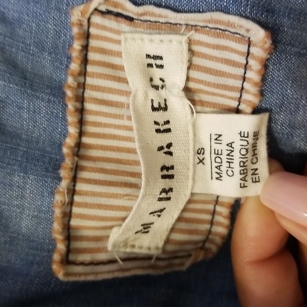 Anthropologie  Marrakech Womens Blue Denim Jacket Size XS - Picture 11 of 12